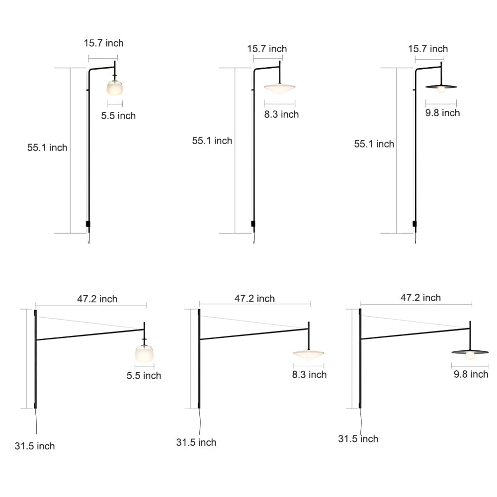 Minimalist Long Pole Surface Mounted with US Plug Nordic Wall Lamp - Lighting > Wall Lights > Swing Arm Wall Sconces - DINIBLO 