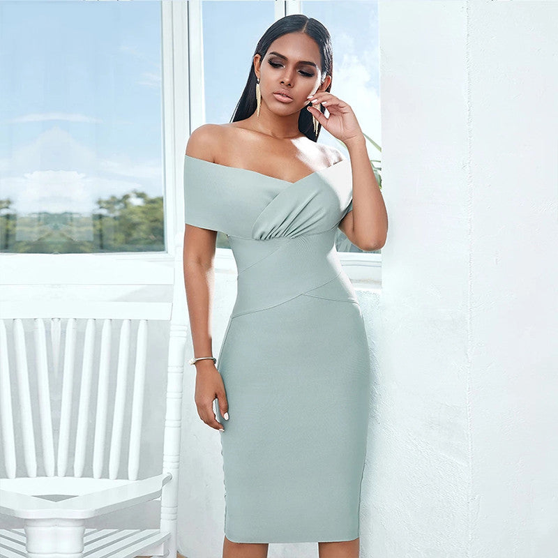 Off Shoulder Midi Party Dresses - Dresses - DINIBLO 