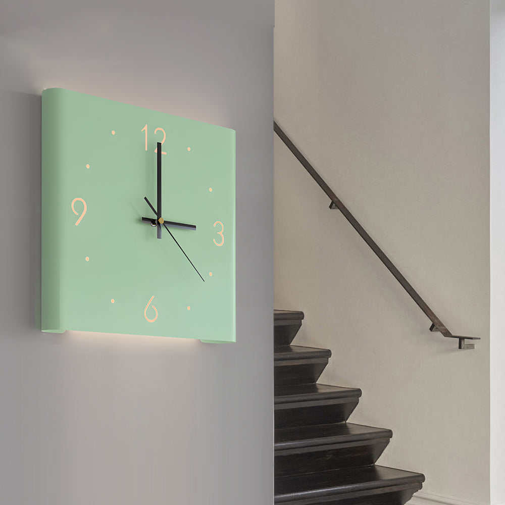 Mute USB Motion Sensor LED Foldable Double Sided Corner Wall Clock - Lighting > Wall Lights > Wall sconces - DINIBLO 