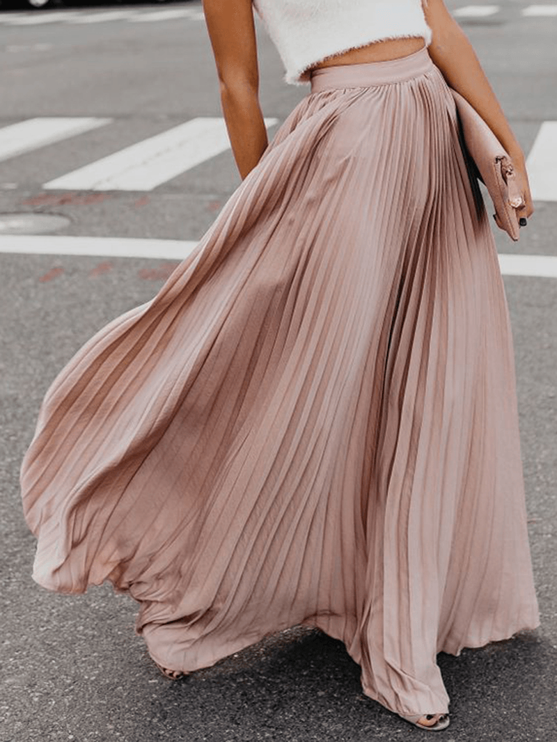 Boho Elastic Waist Pleated Skirts - Skirts - DINIBLO 