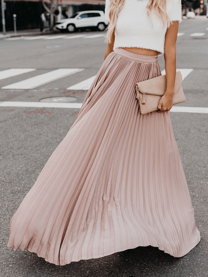 Boho Elastic Waist Pleated Skirts - Skirts - DINIBLO 