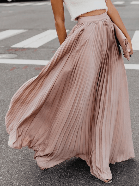 Boho Elastic Waist Pleated Skirts - Skirts - DINIBLO 