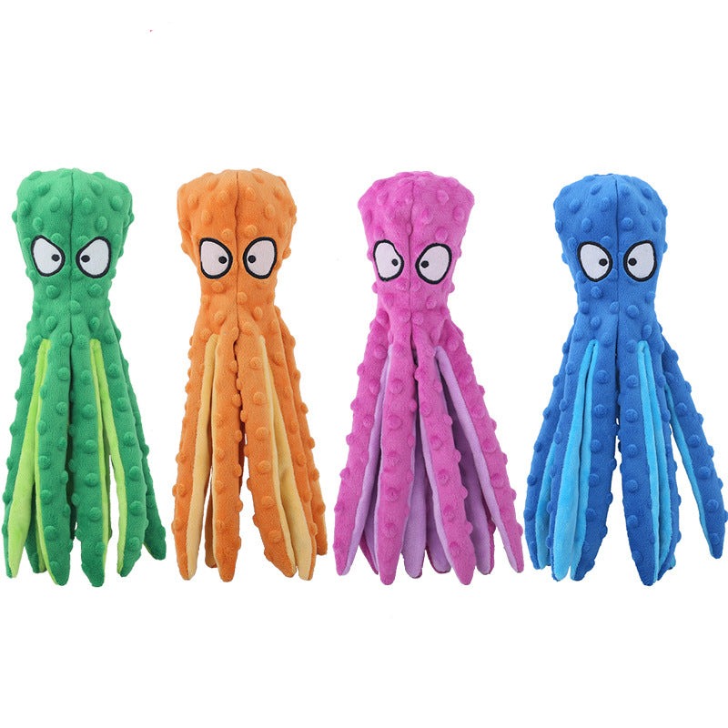 Pet Unstuffed Plush Toy Octopus Crinkle Paper Squeaker - Dog Toys - DINIBLO 