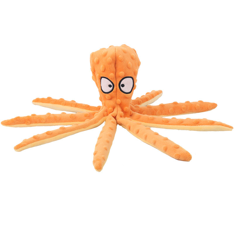 Pet Unstuffed Plush Toy Octopus Crinkle Paper Squeaker - Dog Toys - DINIBLO 