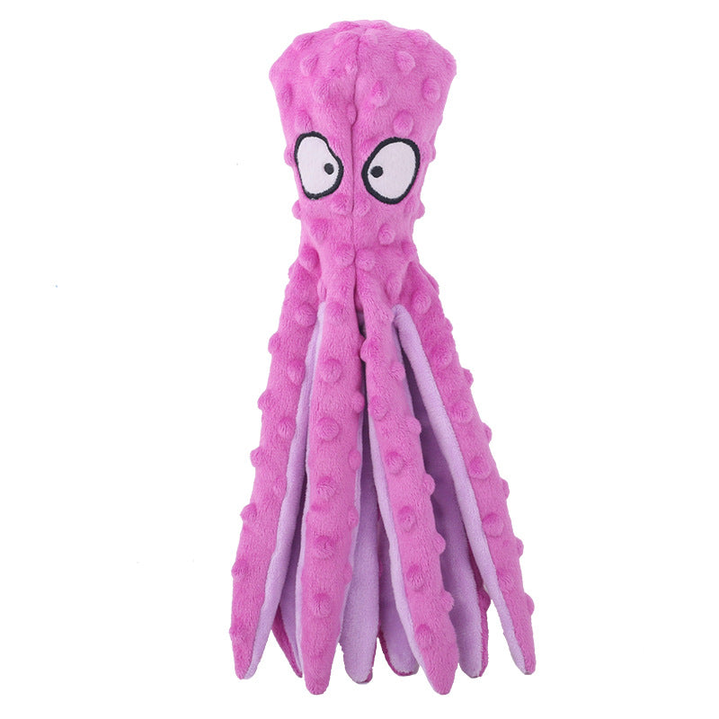 Pet Unstuffed Plush Toy Octopus Crinkle Paper Squeaker - Dog Toys - DINIBLO 