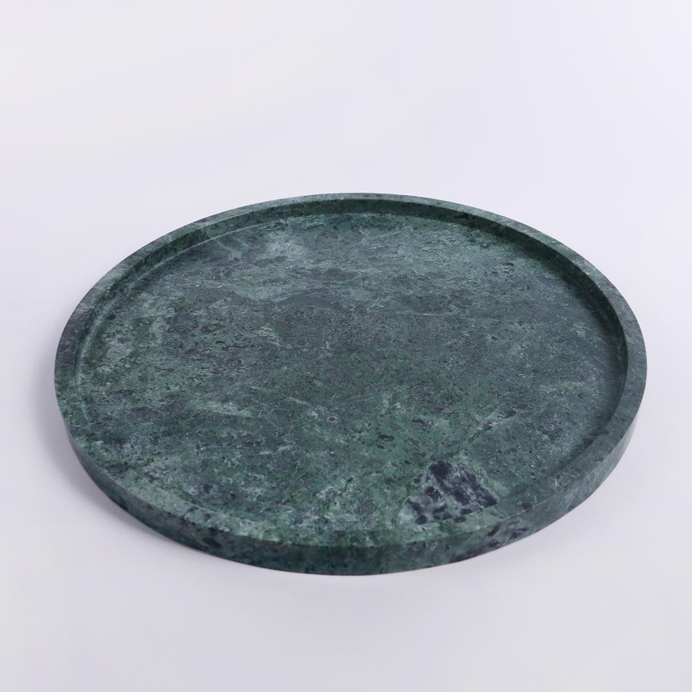 Marble Modern Serving Tray Coffee Table Sushi Fruit Platter Green Round - Home Decor > Storage Containers > Storage Trays - DINIBLO 