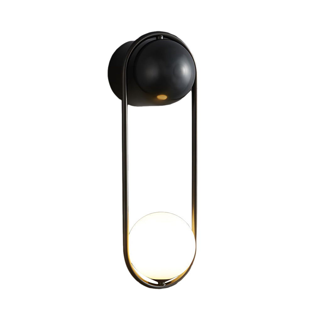 Mila Wall Sconce 1-light Glass Globe Wall Light - Gold/Black - Lighting > Wall Lights > Wall sconces - DINIBLO 