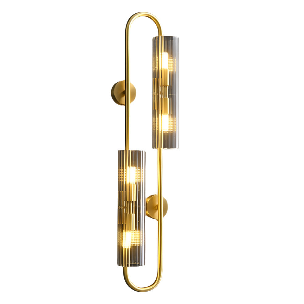 Modern Luxury 4-Light Oval Brass Wall Lamp with Clear Glass Shade - Lighting > Wall Lights > Wall sconces - DINIBLO 