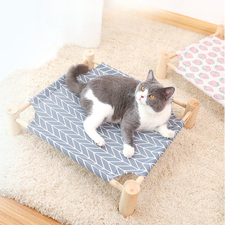 Hammock Cat Bed Wooden Elevated Beds - Cat Beds - DINIBLO 