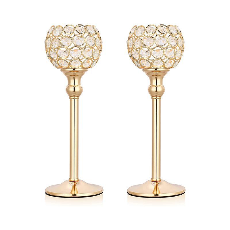 2-Piece Crystal Table Pineapple Candle Holder for Dining Christmas New Year - Home Decor > Candle holders & Lanterns > Candles & Candle holders - DINIBLO 