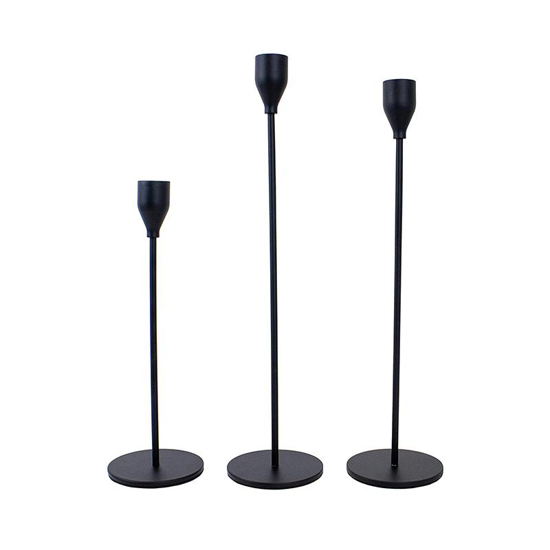 Black Candle Holders Taper Candlestick Holder Set of 3 - Home Decor > Candle holders & Lanterns > Candles & Candle holders - DINIBLO 