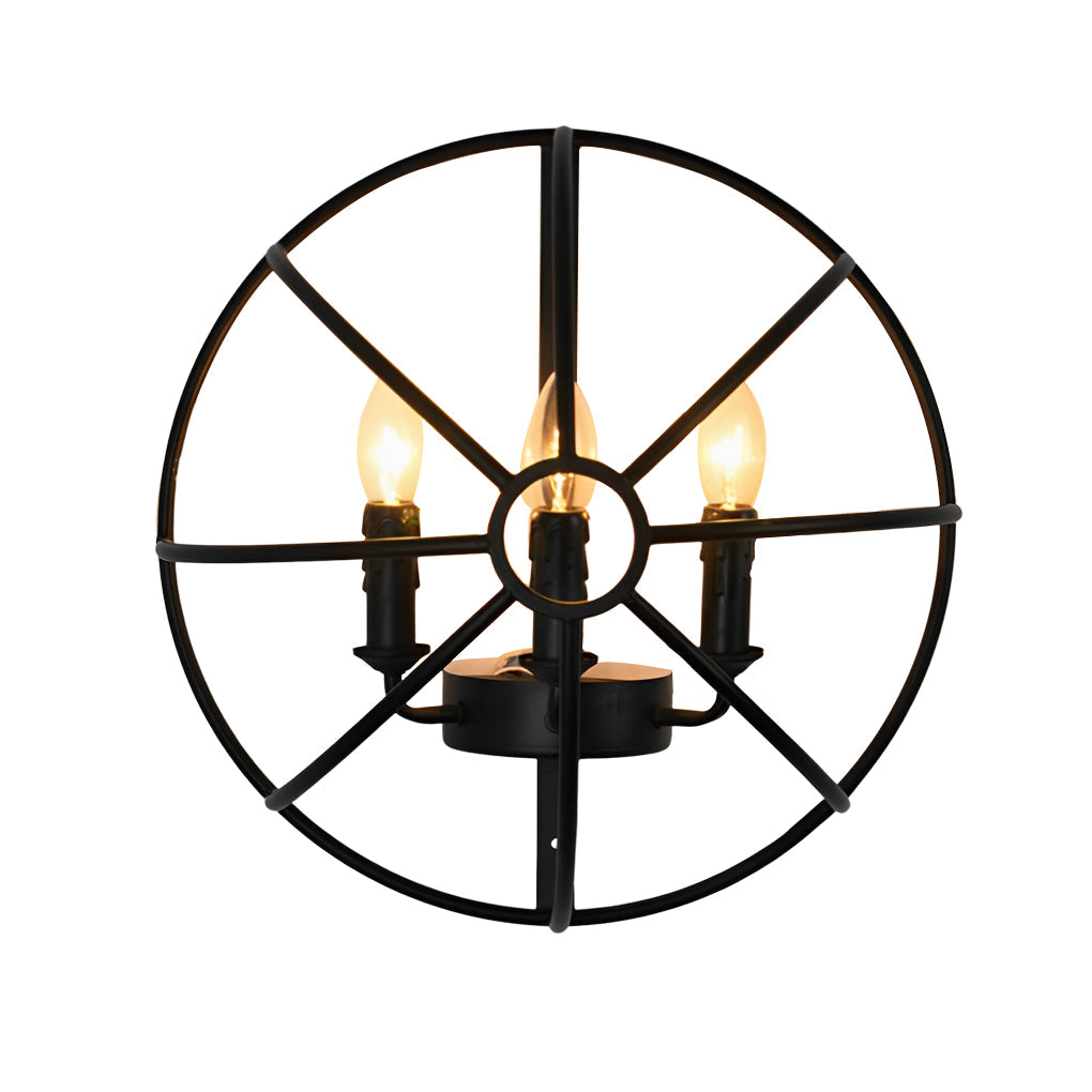 Hemispherical Iron Art Candlelight Black Retro Nostalgic Wall Lights Fixture - Lighting > Wall Lights > Wall sconces - DINIBLO 