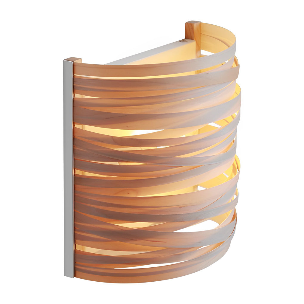 Semi-cylindrical Handmade Wood Decorative Modern Wall Lamp Atmosphere Light - Lighting > Wall Lights > Wall sconces - DINIBLO 