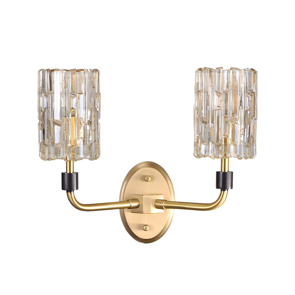 Luxury Copper Armed Crystal Wall Light Modern 1/2-Light Sconce - Lighting > Wall Lights > Wall sconces - DINIBLO 