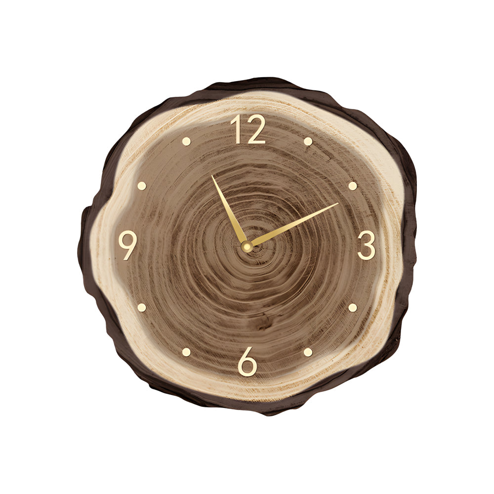 Rustic Round Wood Slice Clock with Remote Control and LED Lights - US Plug - Lighting > Wall Lights > Wall sconces - DINIBLO 