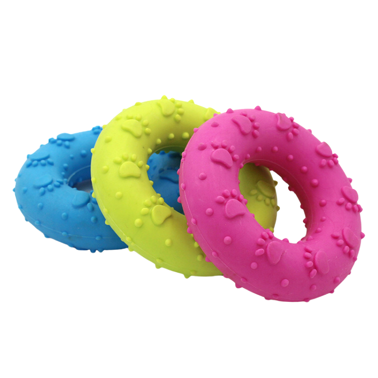 Dog Teeth Chew Toys TPR Footprint Donut Ring - Dog Toys - DINIBLO 