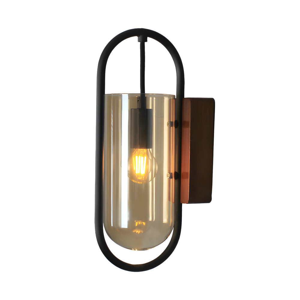 Retro Wood Base Iron Glass Shade LED 3 Step Dimming Nordic Wall Lights - Lighting > Wall Lights > Wall sconces - DINIBLO 