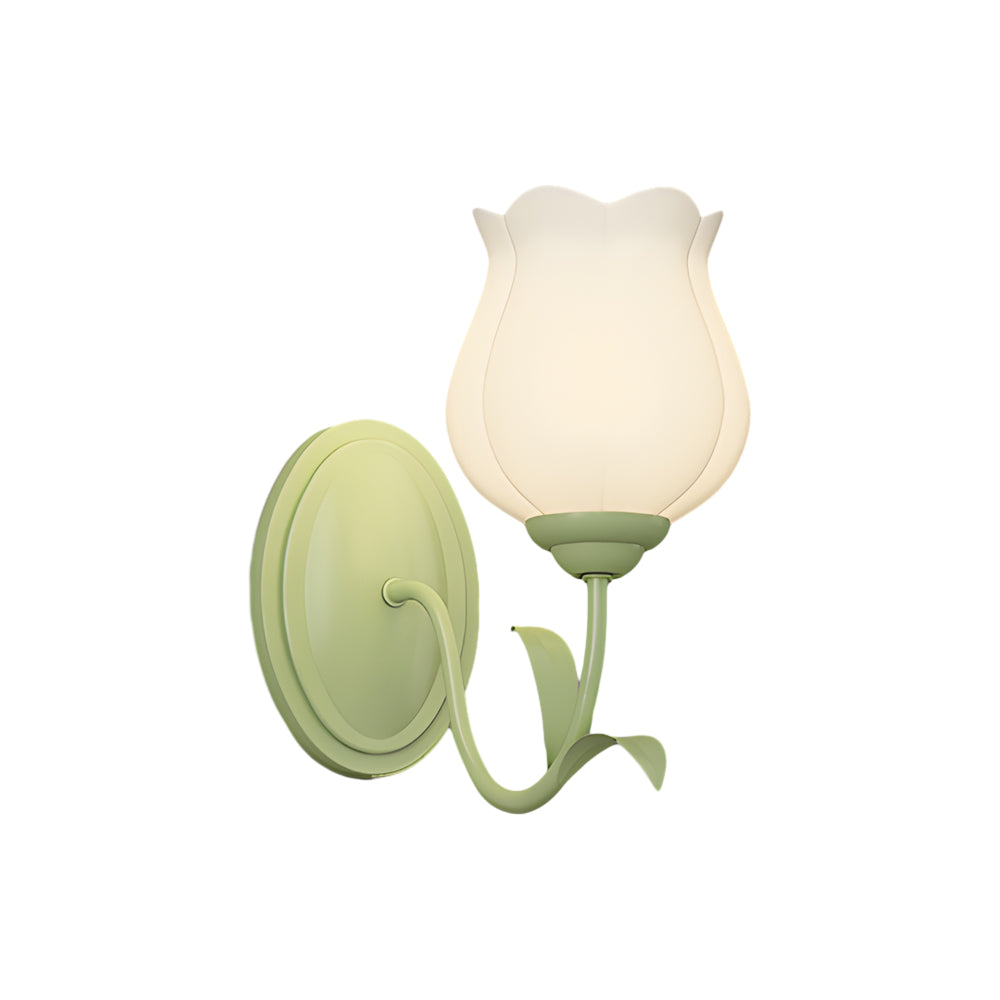 1/2 Lights Flowers Glass Three Step Dimming Green Modern Wall Lights Indoor - Lighting > Wall Lights > Wall sconces - DINIBLO 