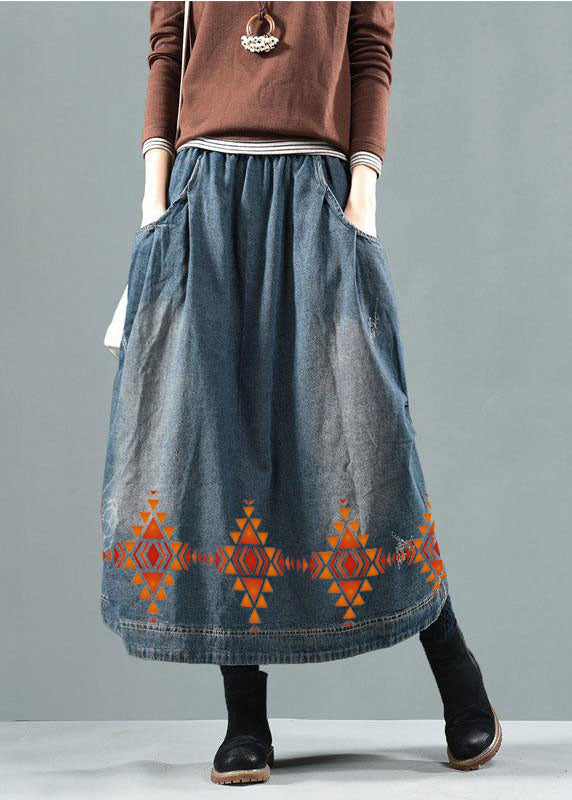 Blue Pockets Retro Patchwork Summer Skirts Denim - Skirts - DINIBLO 