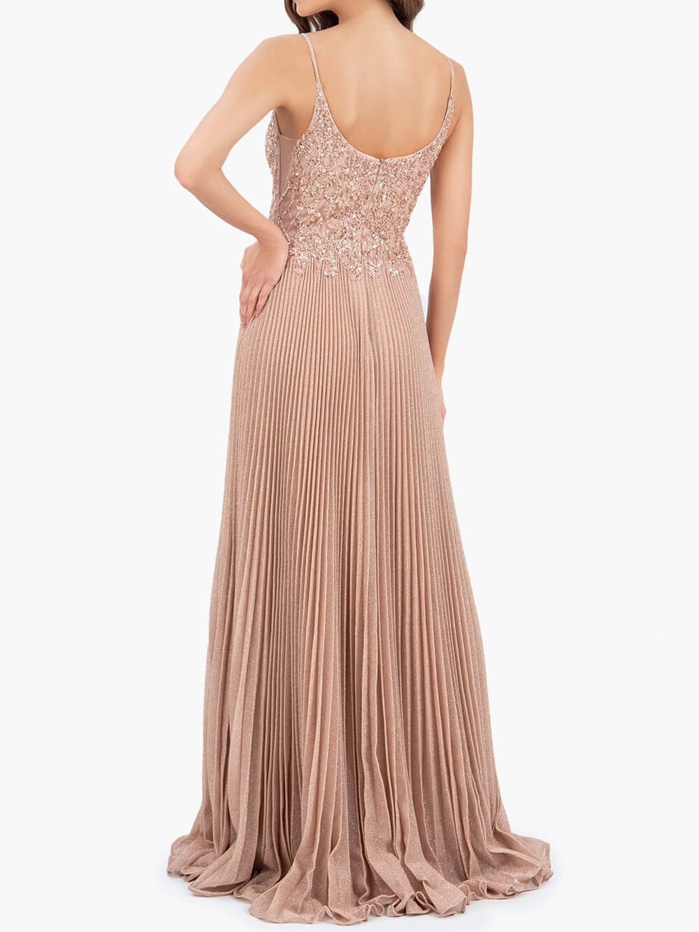 Elizabeth Rose Pink | A-line Floor Length Glitter Jersey Prom Dress with Appliques and Sequins - Prom Dresses - DINIBLO 