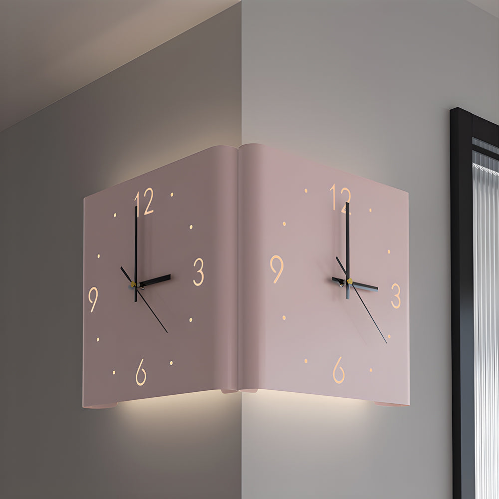 Mute USB Motion Sensor LED Foldable Double Sided Corner Wall Clock - Lighting > Wall Lights > Wall sconces - DINIBLO 