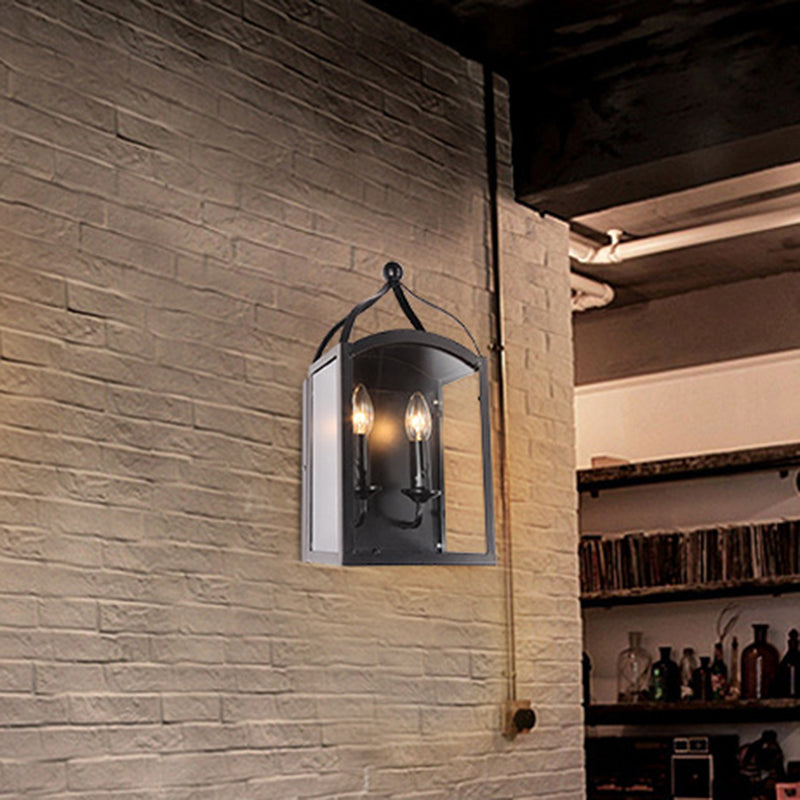 Industrial Metal Wall Mount Lamp with Black Shade - 1 Head Corridor Lighting -  - DINIBLO 