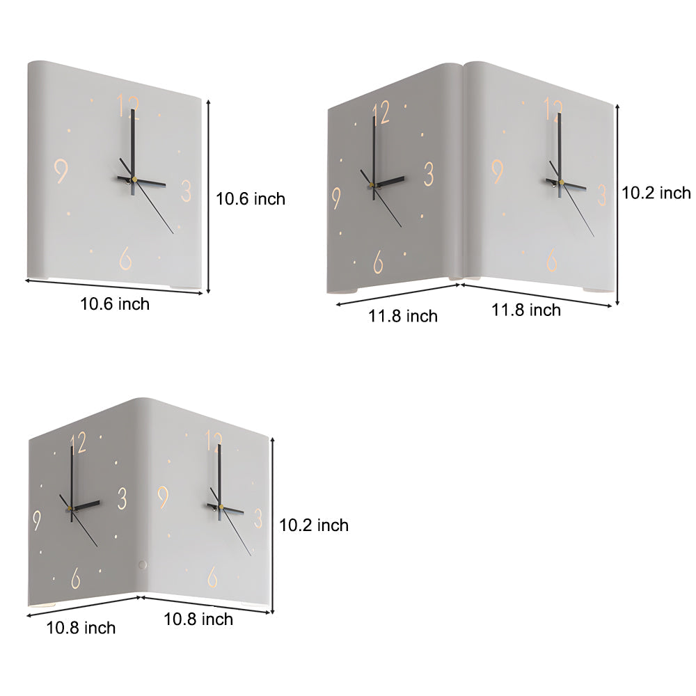 Mute USB Motion Sensor LED Foldable Double Sided Corner Wall Clock - Lighting > Wall Lights > Wall sconces - DINIBLO 