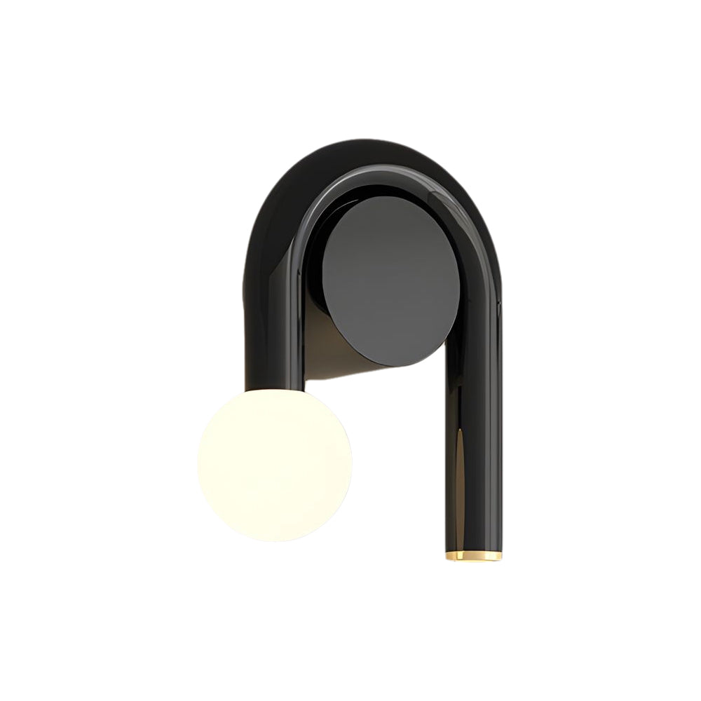 2-Light Arched Iron U-shaped Line Wall Sconce LED Matte Black Bathroom Vanity Lights - Lighting > Wall Lights > Wall sconces - DINIBLO 