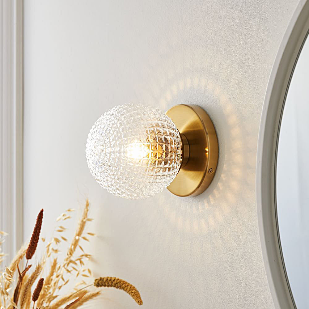 Unique Glass Ball Copper Three Step Dimming LED Modern Wall Light Fixture - Lighting > Wall Lights > Wall sconces - DINIBLO 