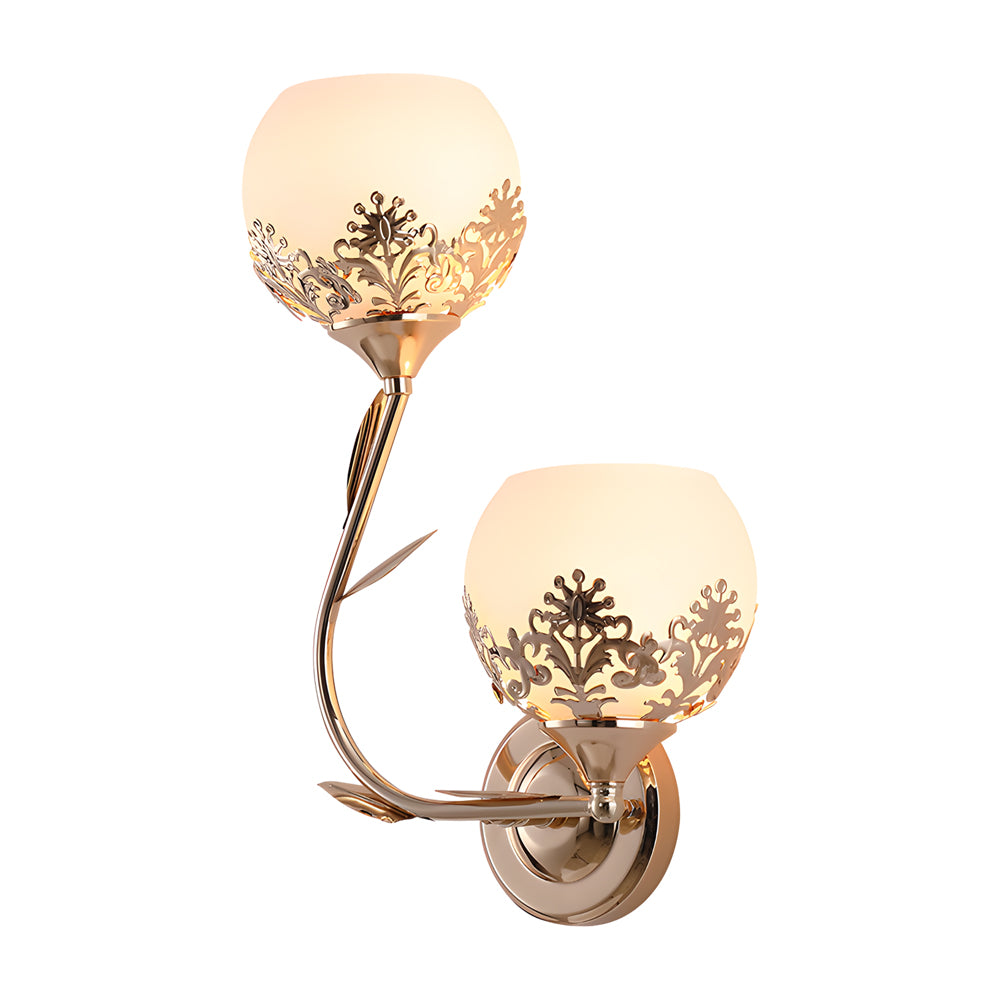 2-Light Glass Flower LED Simple European Style Wall Sconces Lighting - Lighting > Wall Lights > Wall sconces - DINIBLO 