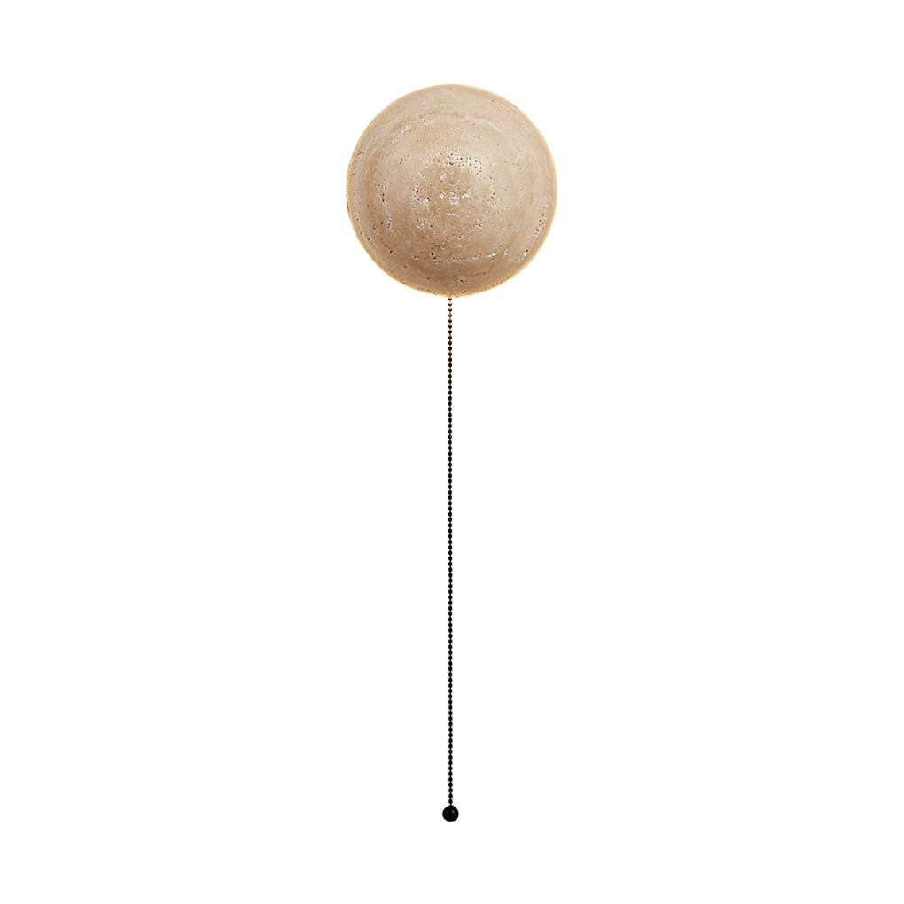 Round Natural Texture Stone Japanese Style Wall Lamp with Pull Switch - Lighting > Wall Lights > Wall sconces - DINIBLO 