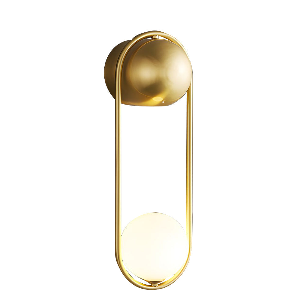 Mila Wall Sconce 1-light Glass Globe Wall Light - Gold/Black - Lighting > Wall Lights > Wall sconces - DINIBLO 