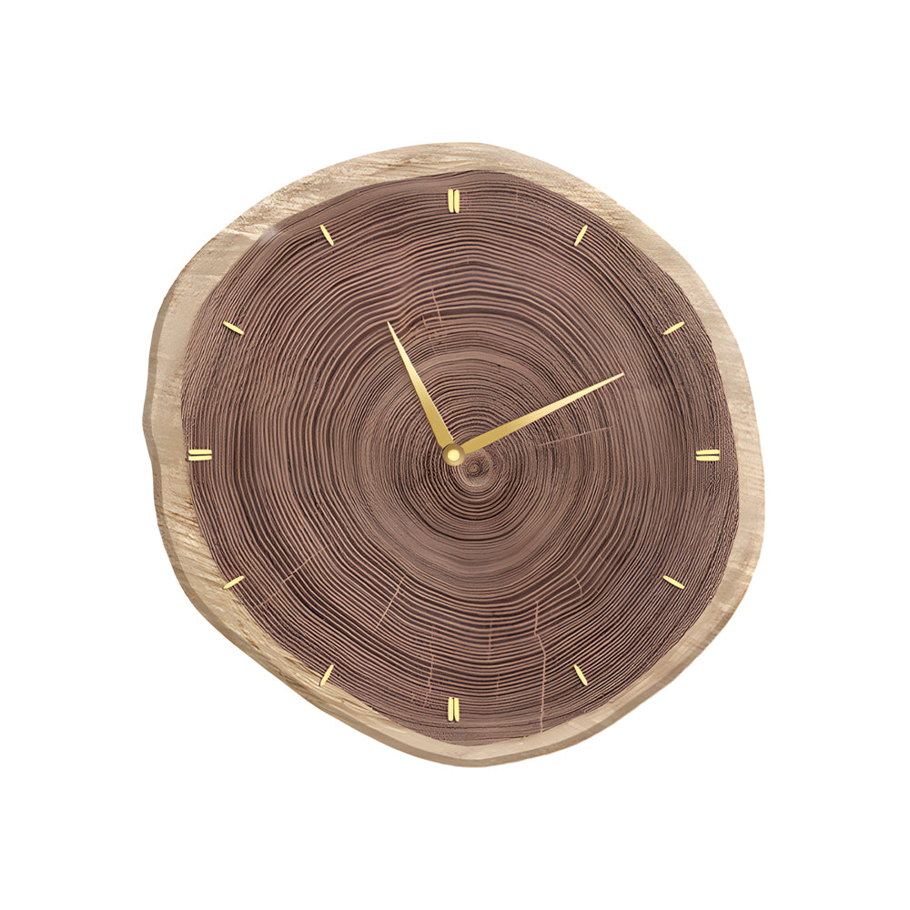 Rustic Round Wood Slice Clock with Remote Control and LED Lights - US Plug - Lighting > Wall Lights > Wall sconces - DINIBLO 