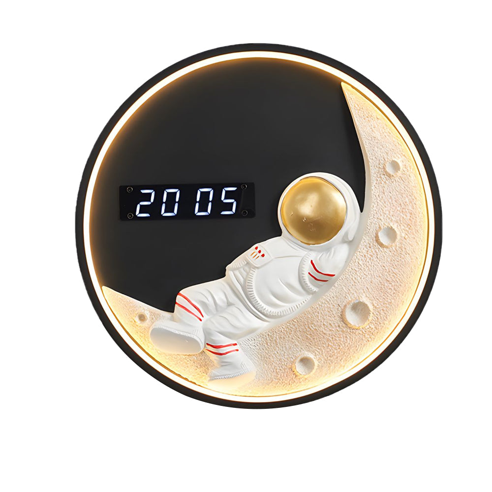 Moon LED Wall Light Wall Digital Clock Astronaut Decor 3 Color Wall Lamp - Lighting > Wall Lights > Wall sconces - DINIBLO 