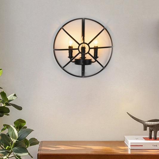 Hemispherical Iron Art Candlelight Black Retro Nostalgic Wall Lights Fixture - Lighting > Wall Lights > Wall sconces - DINIBLO 