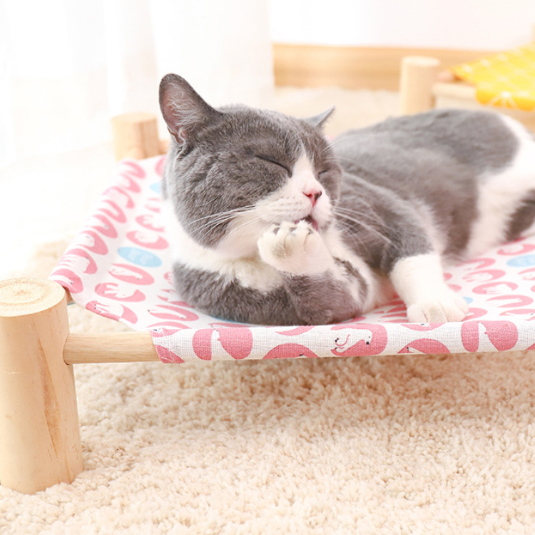 Hammock Cat Bed Wooden Elevated Beds - Cat Beds - DINIBLO 