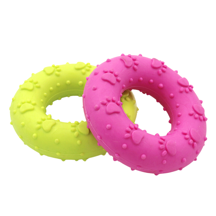 Dog Teeth Chew Toys TPR Footprint Donut Ring - Dog Toys - DINIBLO 