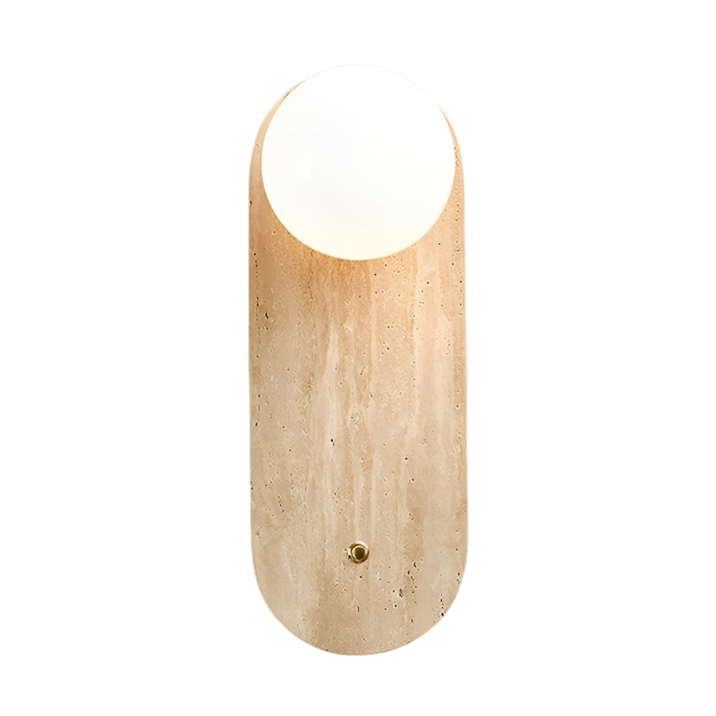 Round Long Yellow Travertine LED Wabi-sabi Japanese Style Wall Lights Fixture - Lighting > Wall Lights > Wall sconces - DINIBLO 