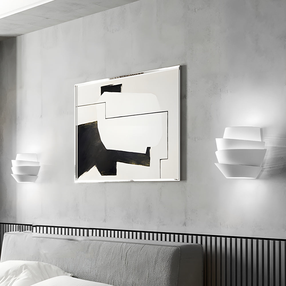 Minimalist Layers Half Cylinder Iron 2-Light Wall Sconce - White - Lighting > Wall Lights > Wall sconces - DINIBLO 