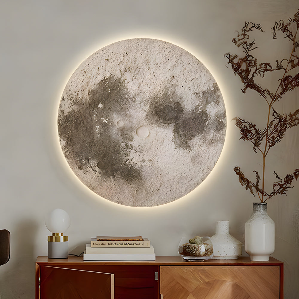 Round Moon 3D Sandstone Painting USB Voice Control Decorative Painting - Lighting > Wall Lights > Wall sconces - DINIBLO 