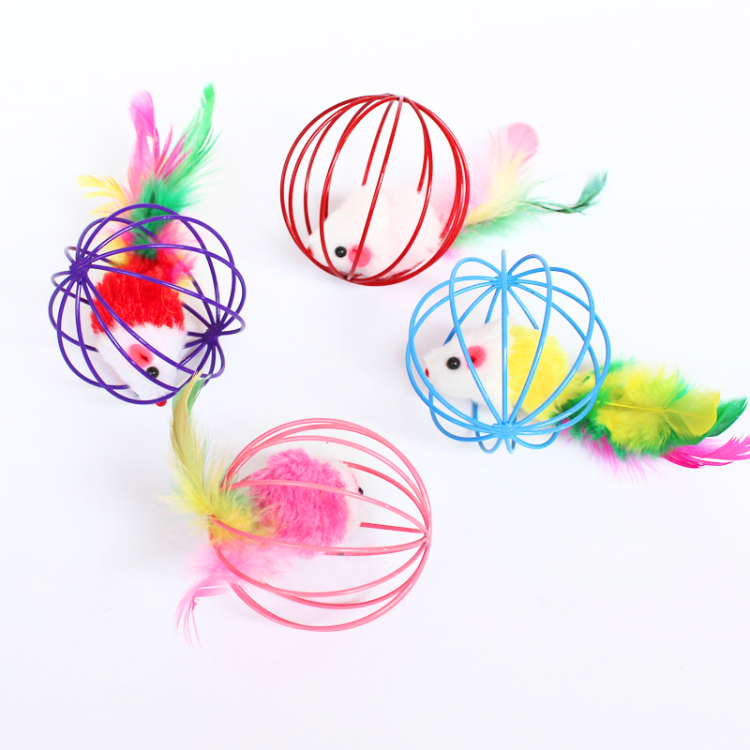 Cats Mouse Feather Ball Toys - Cat Toys - DINIBLO 