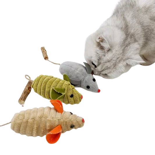 Plush Mouse Catnip Stick Toys - Cat Toys - DINIBLO 