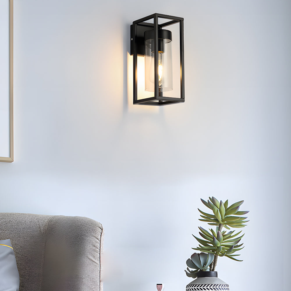 Black Iron Frame Retro Glass Cover Industrial Wall Sconces Lighting - Lighting > Wall Lights > Wall sconces - DINIBLO 