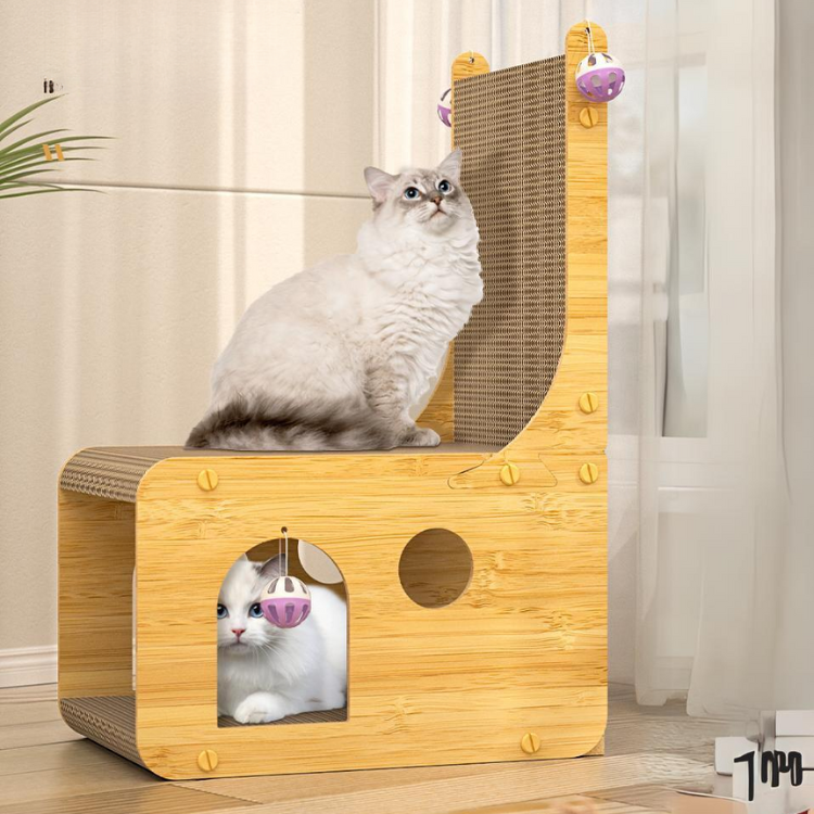 L-shaped Cat House Scratching Board - Cat Scratchers & Scratching Posts - DINIBLO 