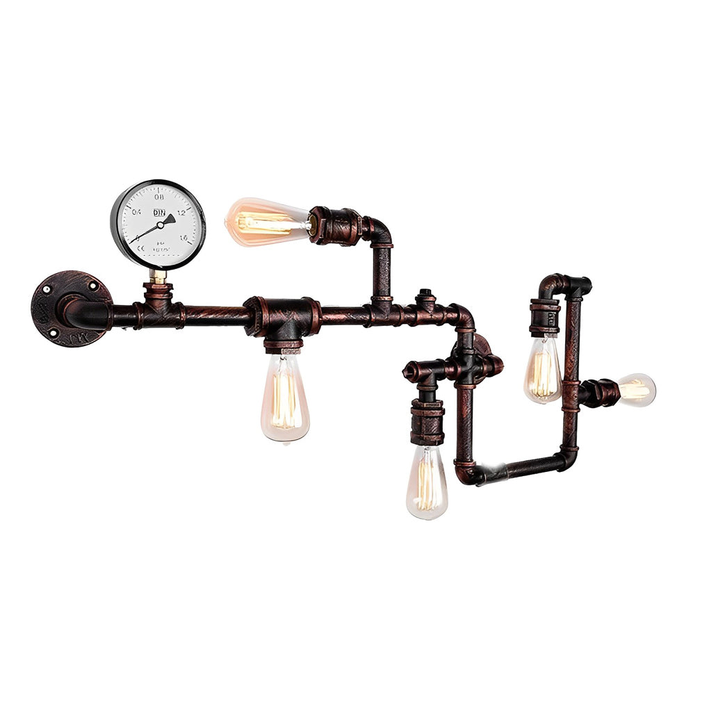 Vintage Iron Water Pipes Retro Creative Industrial Style Wall Light Fixture - Lighting > Wall Lights > Wall sconces - DINIBLO 