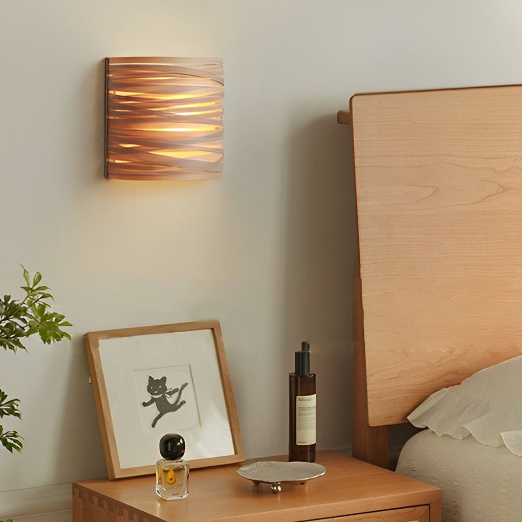 Semi-cylindrical Handmade Wood Decorative Modern Wall Lamp Atmosphere Light - Lighting > Wall Lights > Wall sconces - DINIBLO 