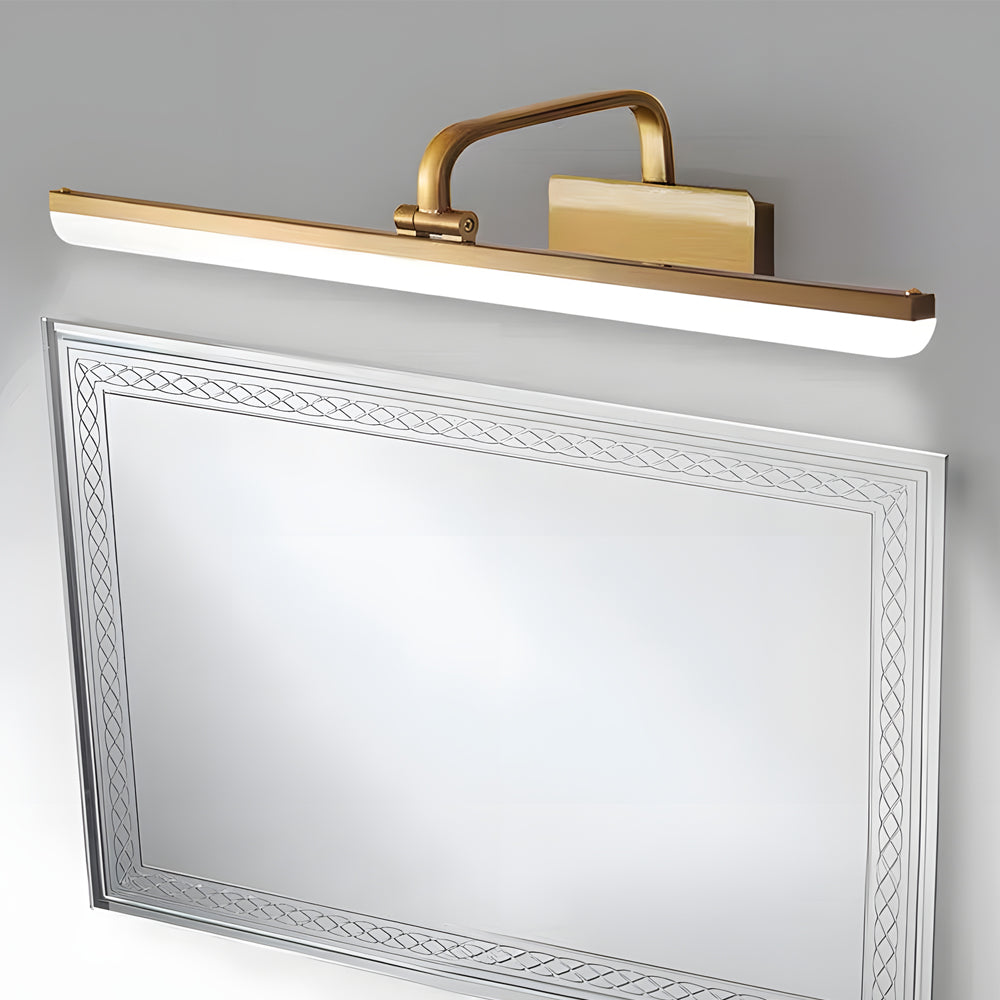 1-Light Adjustable Linear LED Vanity Light with Brass Finish - Lighting > Wall Lights > Bathroom Vanity Lighting - DINIBLO 