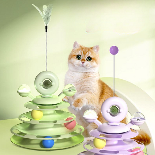 Interactive Catnip Ball Tower Disk Tracks Cat Toy - Cat Toys - DINIBLO 