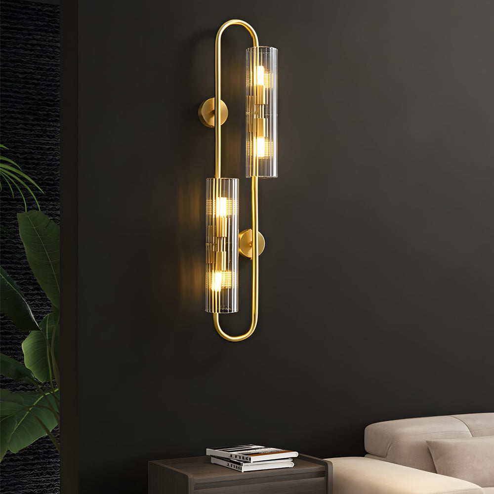 Modern Luxury 4-Light Oval Brass Wall Lamp with Clear Glass Shade - Lighting > Wall Lights > Wall sconces - DINIBLO 