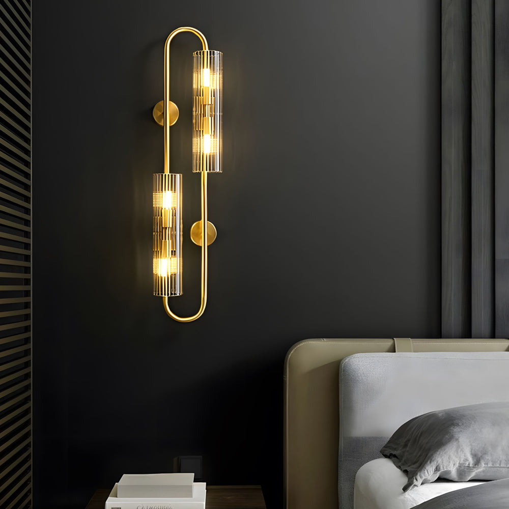 Modern Luxury 4-Light Oval Brass Wall Lamp with Clear Glass Shade - Lighting > Wall Lights > Wall sconces - DINIBLO 